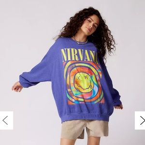 Urban outfitters purple nirvana oversized hoodie
